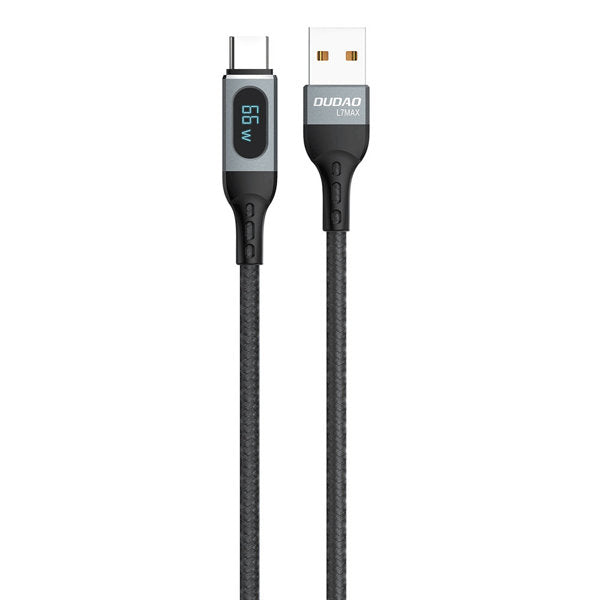 USB-A to USB-C cable 66W 1m sort