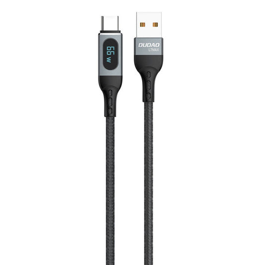 USB-A to USB-C cable 66W 1m sort